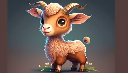 Goat for kids and other designs. Generative AI.