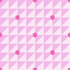 In this seamless pattern, the background is a two tone white and pastel pink. There were only small pink flowers placed for apart. Make it look beautiful and charming.
