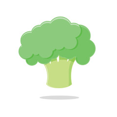 cute green broccoli cartoon vector illustration single image white background