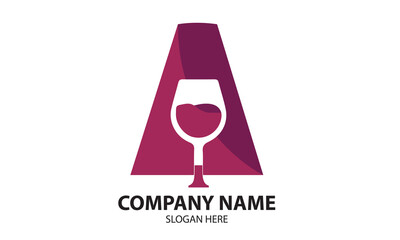 Obraz na płótnie Canvas Wine beverage shop vector logo design template.