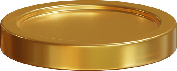 Golden coin 3d render illustration