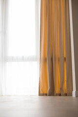 curtains in the modern interior of a new apartment in a new building