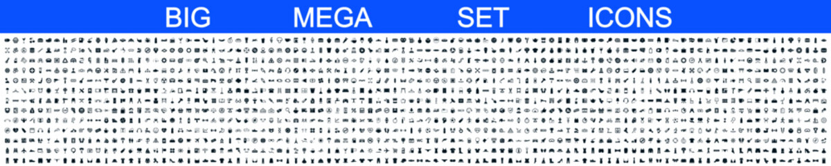 Big mega collection set icons: business, shopping, device, technology, medical, ecology, food & drink and many more for any cases of life using – vector