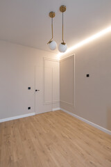 Fototapeta na wymiar White room in the apartment. Modern interior in a new building