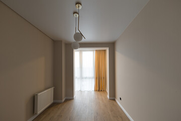 White room in the apartment. Modern interior in a new building