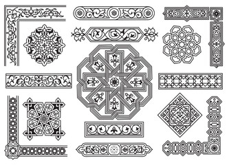 Set of Islamic Border and Decoration Element, Ornament Design - 570878761