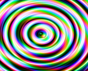 レインボーカラー同心円の背景