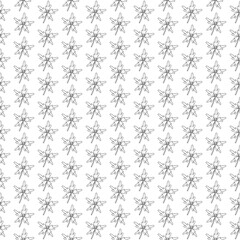 Seamless pattern with leaf3. Cartoon black and white vector illustration.