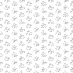 Seamless pattern with leaf2. Cartoon black and white vector illustration.