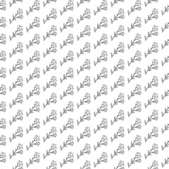 Seamless pattern with flower abstract2. Cartoon black and white vector illustration.