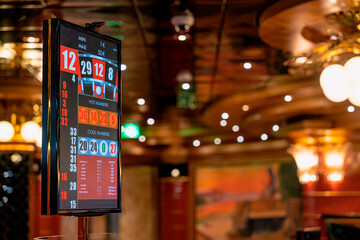display wining prize number board Gaming slot machines in gambling casino