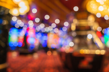 casino bokeh light abstract blur background,Blurred image of slots machines at the Casino games on...
