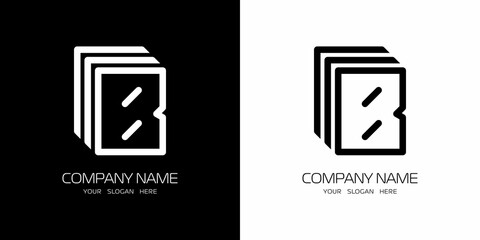 B 3D logo, B logo, square B letter logo