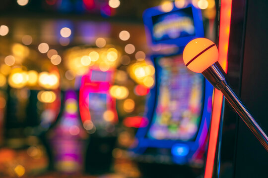 close up background of slot machine in casino club entertainment  leisure concept