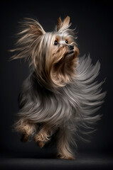 Naklejka premium Generative AI photo illustration of Yorkshire terrier Dog