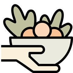 grow food black outline filled color icon