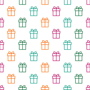 Colorful goft box seamless pattern.