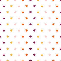 Seamless pattern with colorful crowns.
