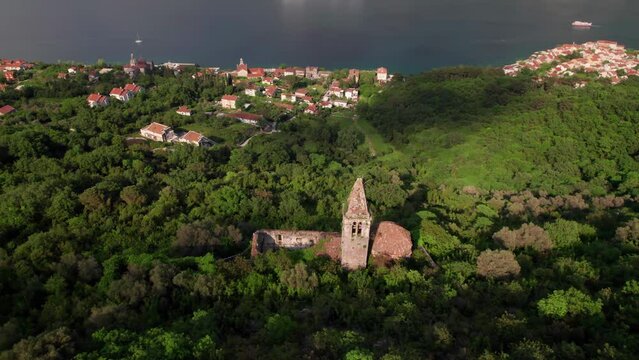 An Old Abandoned Catholic Church in the Settlement of Prcanj, Bay of Kotor. Napu&scaron;tena Katolička Crkva u Kotrskom Zalivu