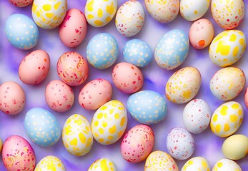 Fototapeta na wymiar Seamless repeating pattern of Easter Eggs