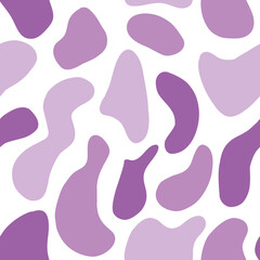 Purple spots seamless pattern on white background. Vector illustration in flat style.