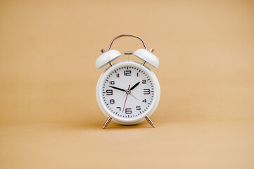 white alarm clock stop watch photo