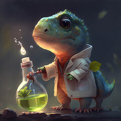 dinosaur, mini dinosaurs, illustration, dinos, nurse, cutie kawai dinosaur, work - Generative AI