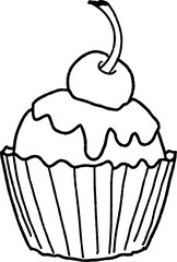 doodle sweets bread cake illustration