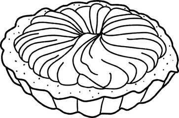 doodle sweets bread cake illustration