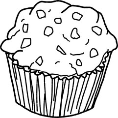 doodle sweets bread cake illustration
