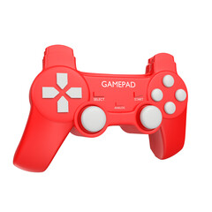 red game controller isolated on transparent