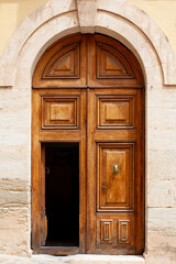 Wooden door. Traditional architecture. Bocairent, Valencia (Spain).