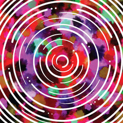 Fototapeta premium Abstract black, red, green, and purple paint drop blobs background with white circular circle water drop like decoration vector illustration isolated on square template.