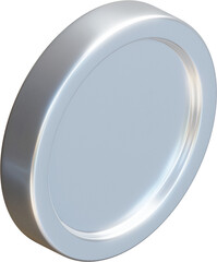 Silver coin 3d render illustration