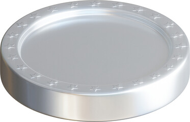 Silver coin 3d render illustration