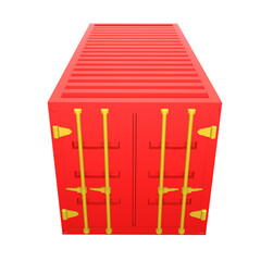 3D design of cargo containers for storage transportation illustration. 3D design of a red colored cargo with closed doors