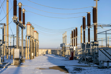 Transformer substation. Measuring current transformers, measuring voltage transformers,...