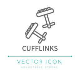 Cufflinks Jewelry Line Icon