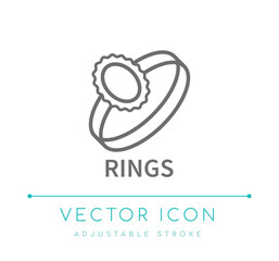 Rings Jewelry Line Icon