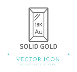 Solid Gold 18K Jewelry Line Icon