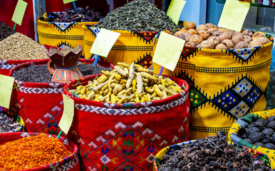 Oriental bazaar with spices, Mutrah old town, Muscat, Oman