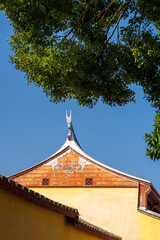 roof of South Fujian historical red brick house