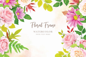 floral summer wreath and background