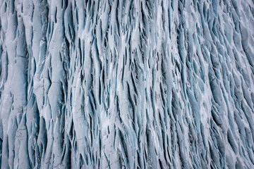 Icelandic Glacier Rugged Ice Aerial View