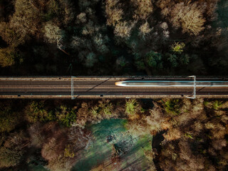 UK Commuter Train Bird's Eye View