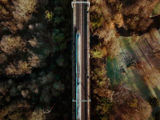 UK Commuter Train Bird's Eye View