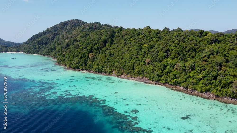 Canvas Prints Surin Islands, Thailand. Aerial view of lagoon and forest