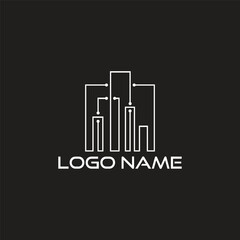Building tech logo design concept
