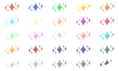 透過するシャープでシンプルなキラキラ多め　セット　バイカラー