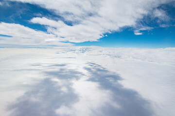 Clouds view from the airplane window.
